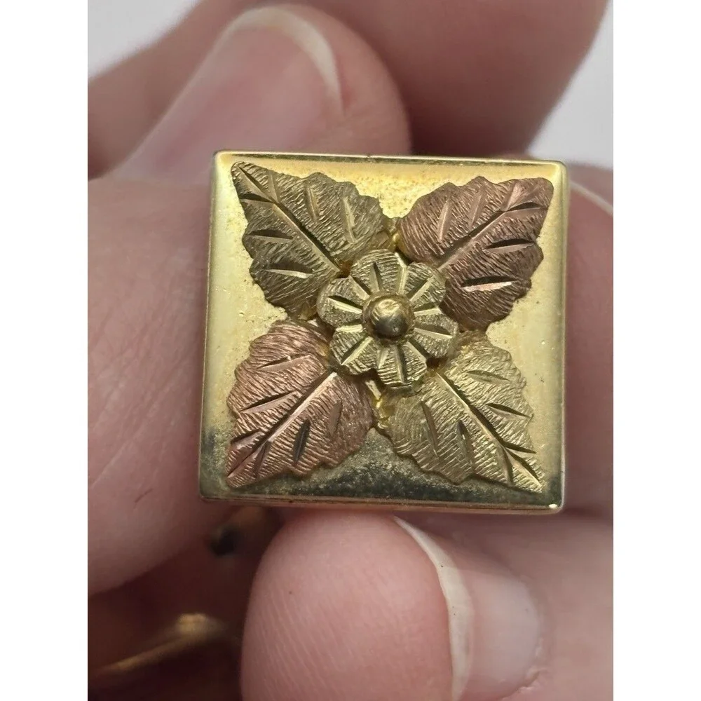 Vintage Black Hills Gold Cuff Links Anson Mid-Century